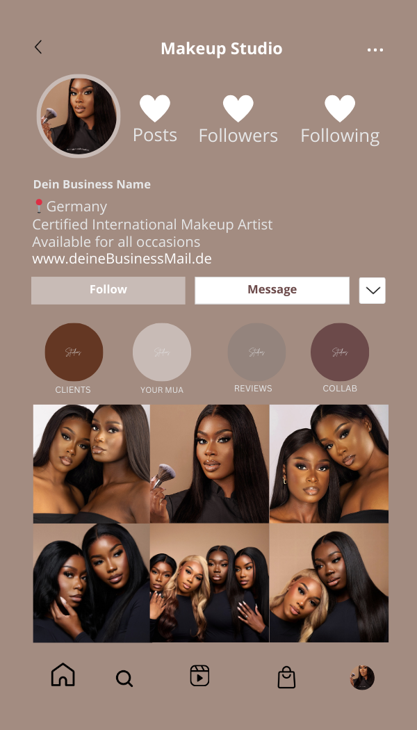 Digitale Makeup Artist Visitenkarte Template