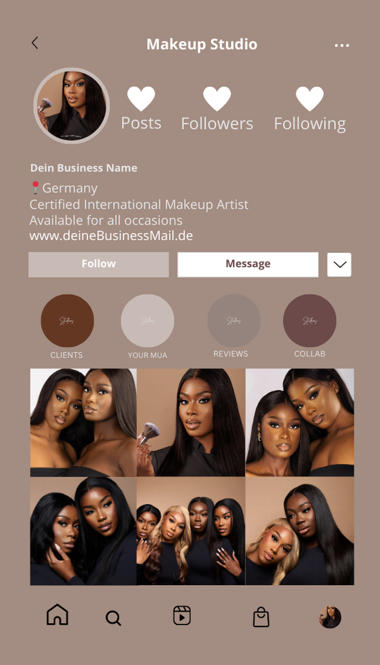 Digitale Makeup Artist Visitenkarte Template