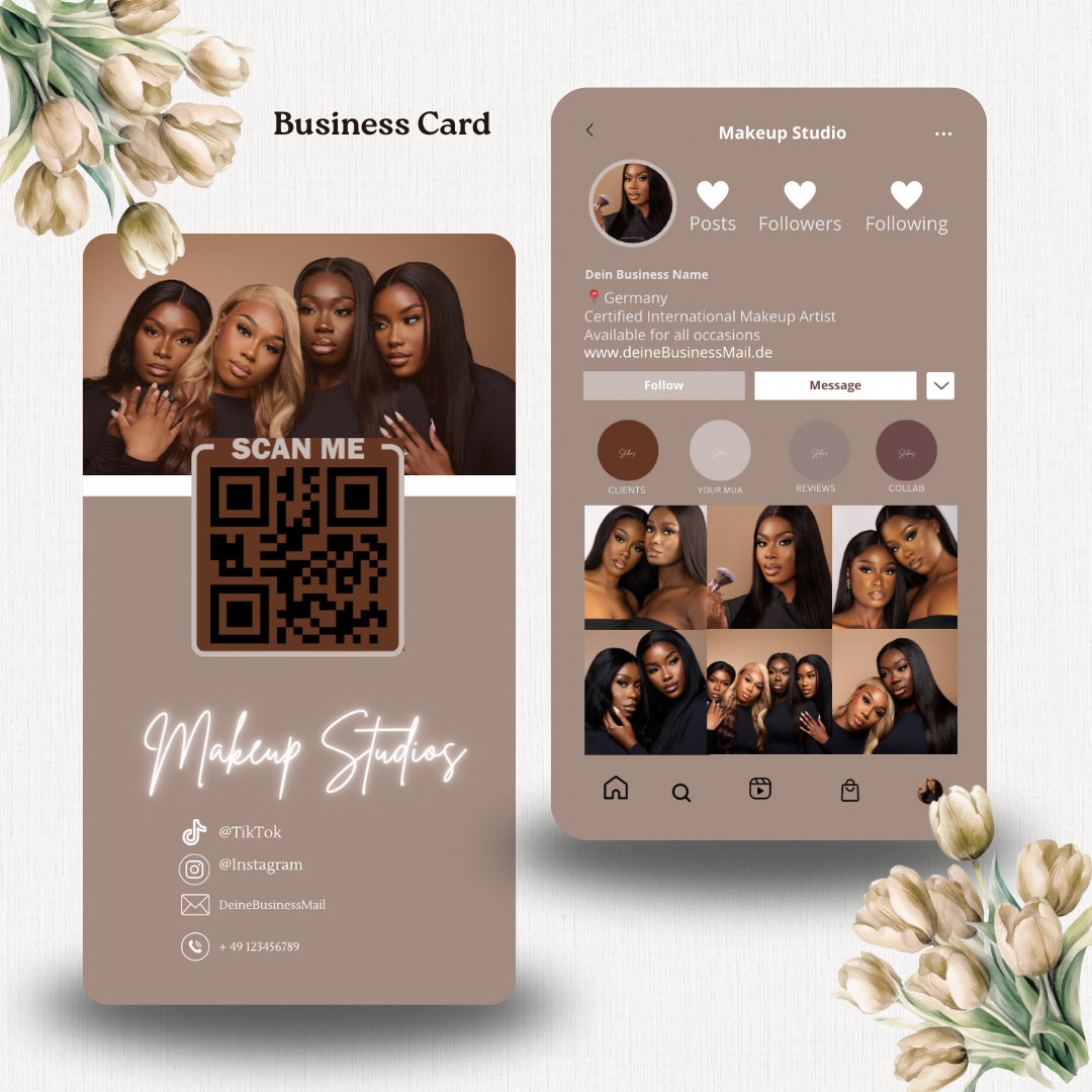 Digitale Makeup Artist Visitenkarte Template