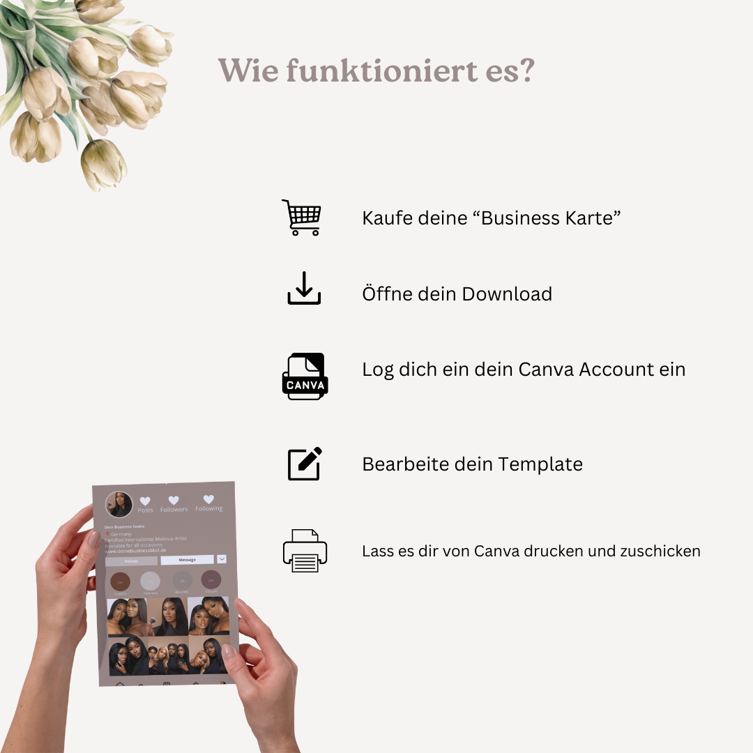 Digitale Makeup Artist Visitenkarte Template