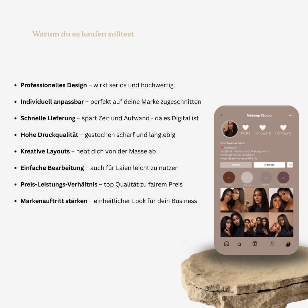 Digitale Makeup Artist Visitenkarte Template